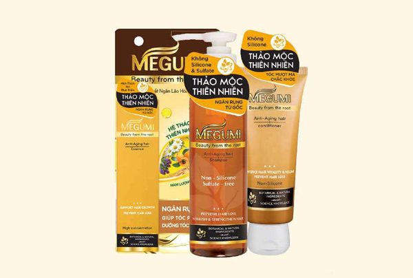 Bộ sản phẩm ngăn lão hóa tóc megumi