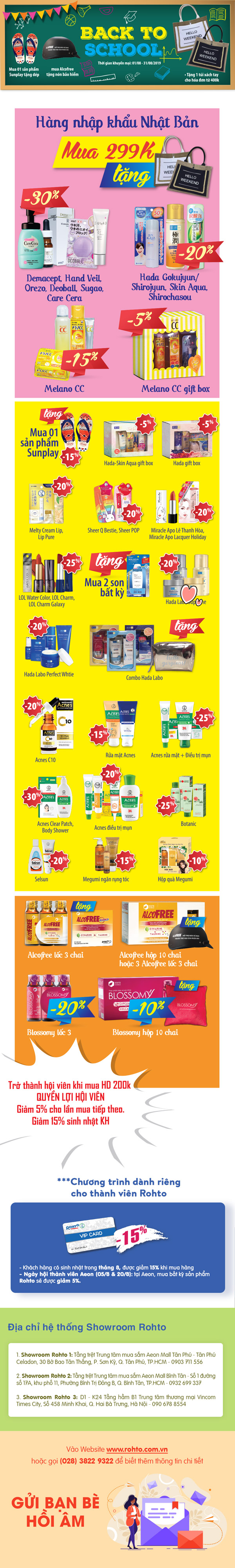 Chương trình khuyến mãi tại hệ thống showroom Rohto tháng 8/2019 Chương trình khuyến mãi tại hệ thống showroom Rohto tháng 8/2019