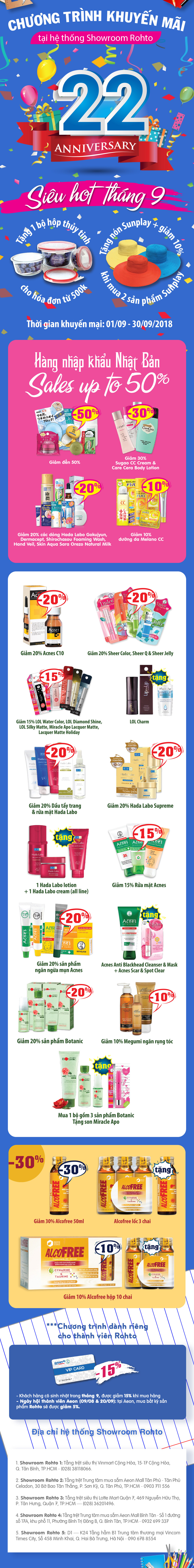 Chương trình khuyến mãi tại hệ thống Showroom Rohto