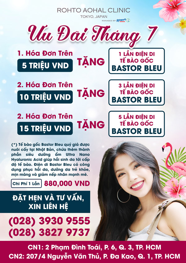 Chương trình khuyến mãi tháng 7 tại Rohto Aohal Clinic Chương trình khuyến mãi tháng 7 tại Rohto Aohal Clinic