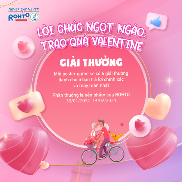 minigame hấp dẫn tháng 02 “Lời chúc ngọt ngào, trao quà valentine”  minigame hấp dẫn tháng 02 “Lời chúc ngọt ngào, trao quà valentine”